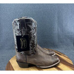 J.B. Dillon Reserve Squared Toe Cowboy Boots Brown Sz 9.5B JBR2112B MSRP $299.99